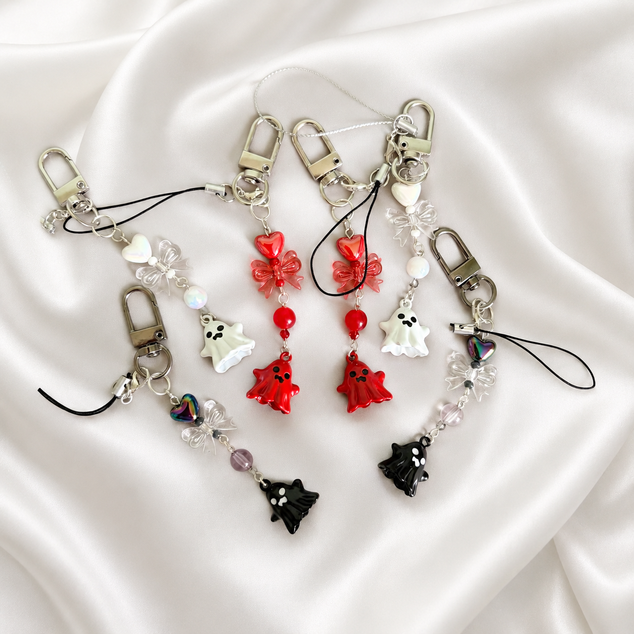 "Ghosties" Phone Strap / Keychain (Handmade) | rotten trinkets